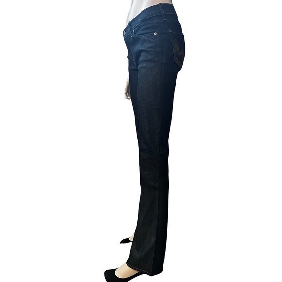 7 FOR ALL MANKIND Jeans Bootcut Pants Low Rise Gold Pocket Vintage Made USA NWOT - Picture 8 of 16